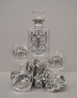 Декоративный серебряный набор для бренди "Герб"