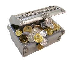 Статуэтка из серебра "Сундучок богатства"